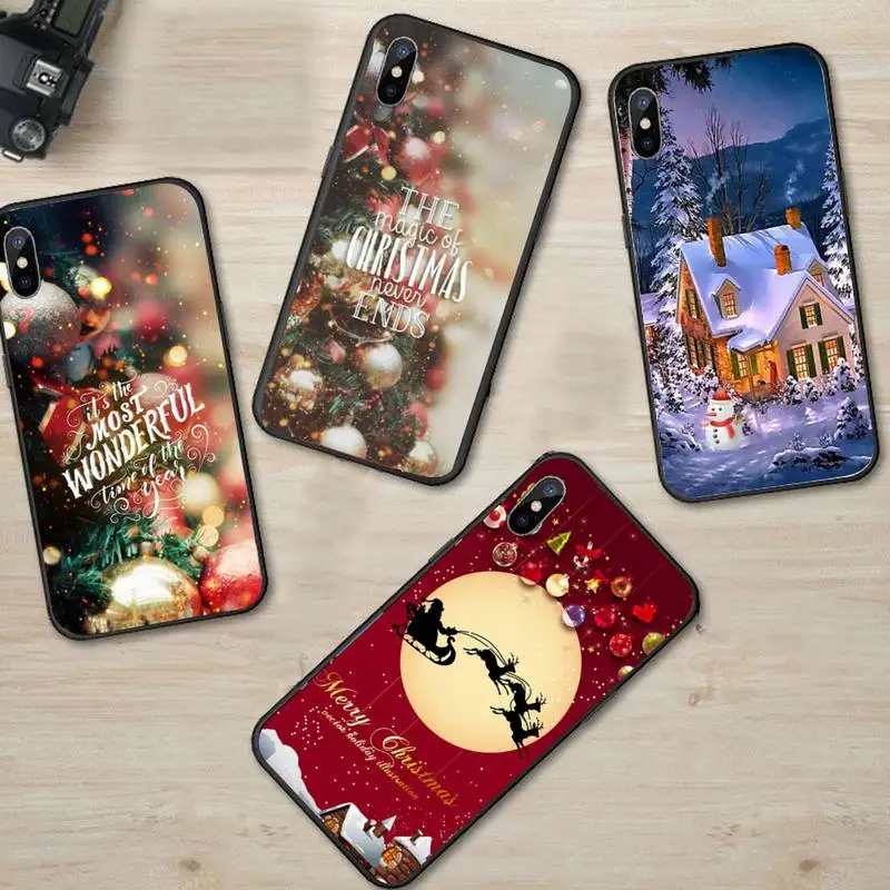 

Merry Christmas Snow Deer Phone Case for iPhone 11 12 mini pro XS MAX 8 7 6 6S Plus X 5S SE 2020 XR