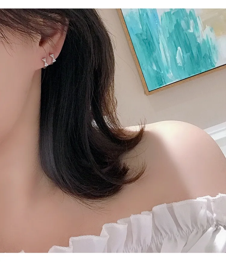 Модные серьги из стерлингового серебра 925 пробы с цирконом в форме любовного