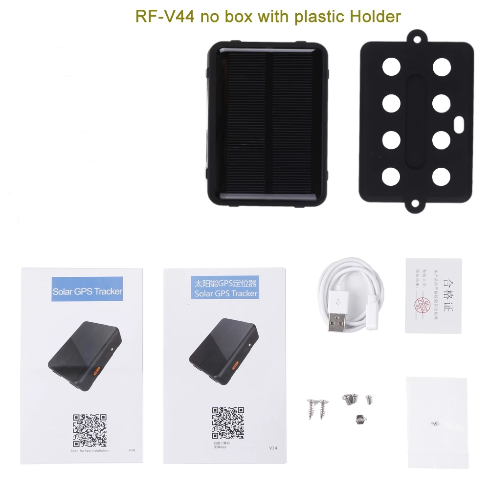 no box with plastic RF-V44 4G LTE gps устройство слежения солнечной энергии, определяющий местоположение в реальном времени, отключение топлива удаленно мини gps GSM трекер с держателем опций - Цвет: no box with plastic