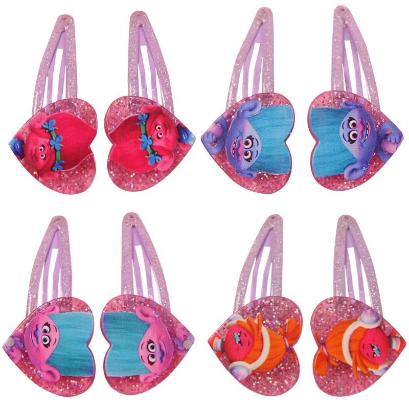 Тролли платья для девушек заколки волос Popy Дети парик косплей костюмы Holloween