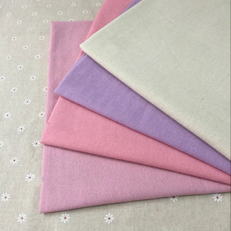 Однотонная хлопковая льняная ткань DIY шитье стеганое полотно хлопок холст