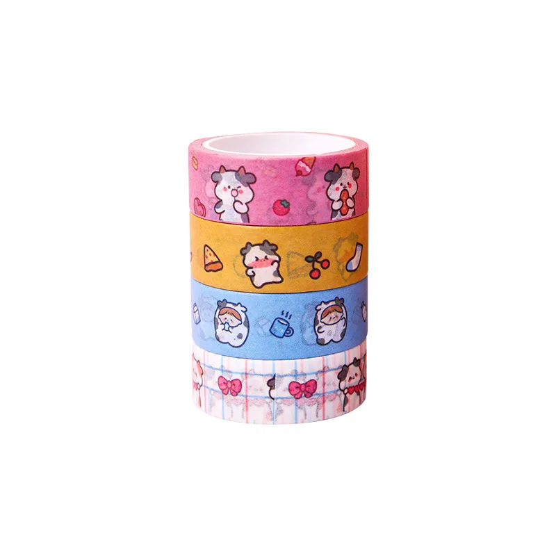 

Cute Cartoon Strawberry Cow Masking Washi Tape Decorative Adhesive Tape Decora Diy Scrapbooking Sticker Label