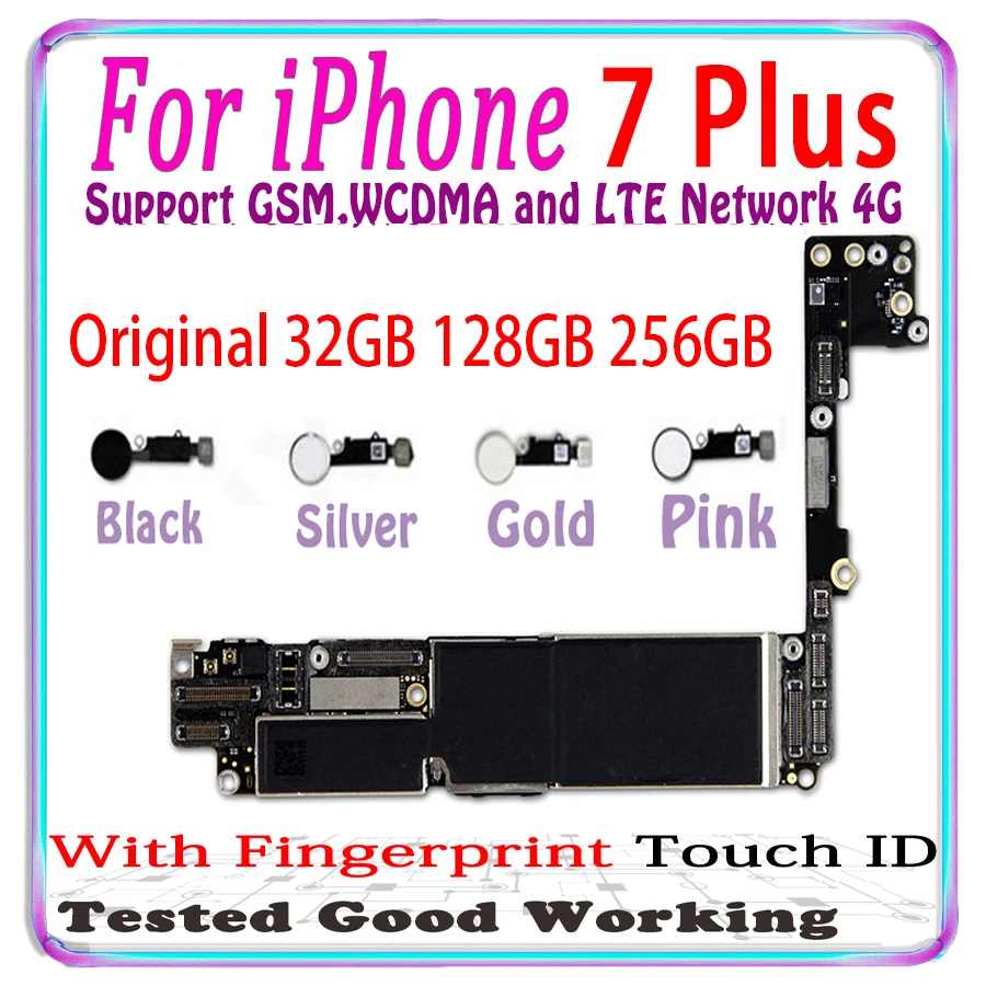 Материнская плата Clean iCloud для iPhone 7 Plus с touch ID черная белая Золотая материнская