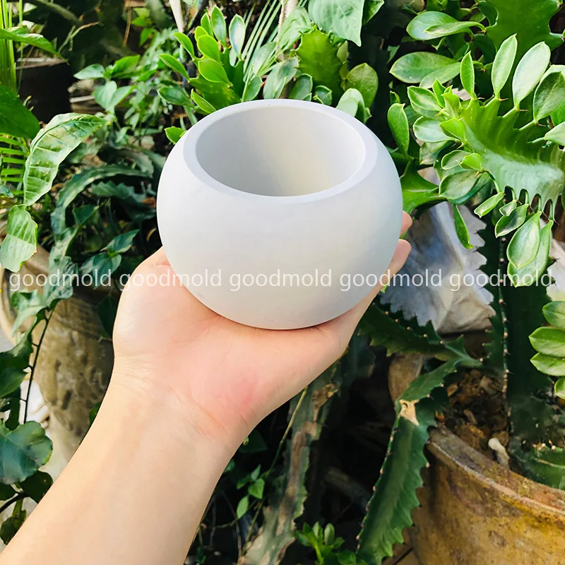 Силиконовая форма для бетонных цветов большого размера сферических цементных