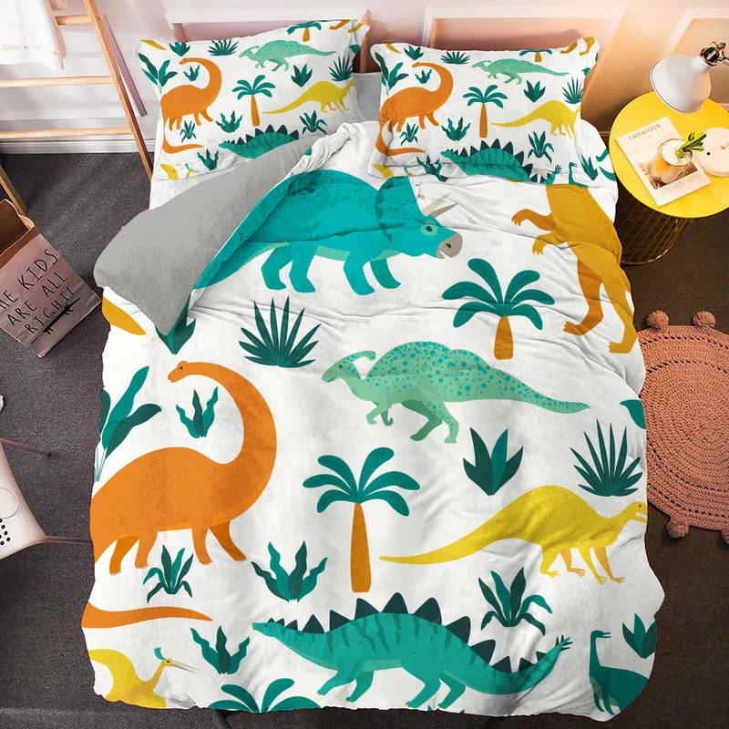 Милый мультфильм постельное белье с изображением динозавров комплект 3D печатных