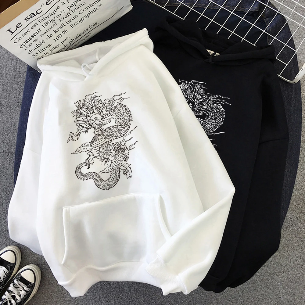 

Women sweatshirt hoodie Cute Hip hop Kawaii Ullzang Harajuku Dragon Korean Funny top vintage dropshipping tee print punk clothes