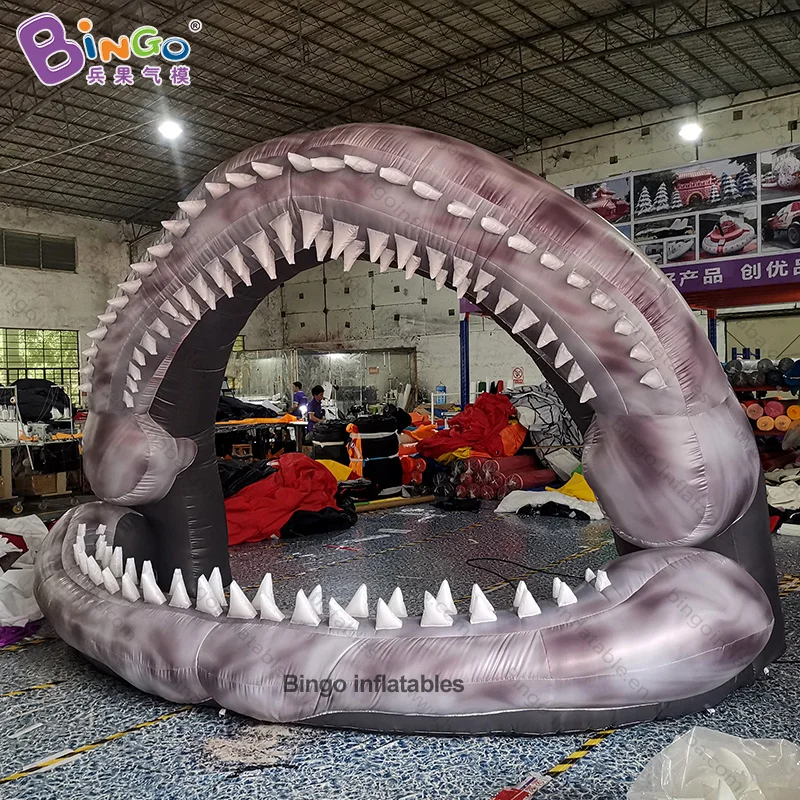 

GOOD QUALITY 4x2x3mh inflatable shark mouth arch way customized Ocean theme entrance decoration arches