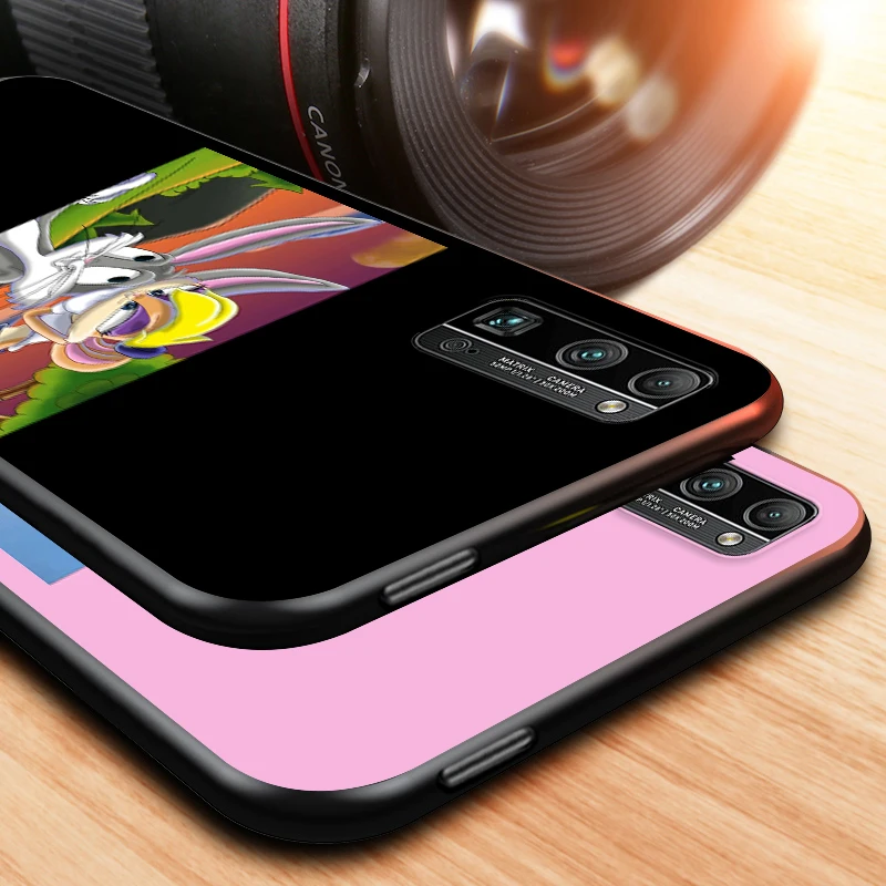 

Fashion Cute Rabbit for Honor V30 30 30S 30i View 20 20S 20i 20E V20 Lite Pro Plus Black Phone Case