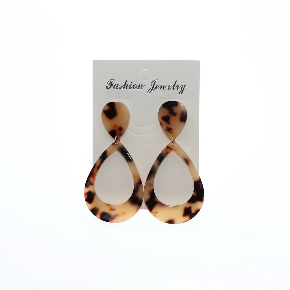 

Boho Leopard Print Long Drop Earrings for Women Dangle Statement Pendant Acrylic Earring 2020 Fashion Luxury Acetate Jewelry