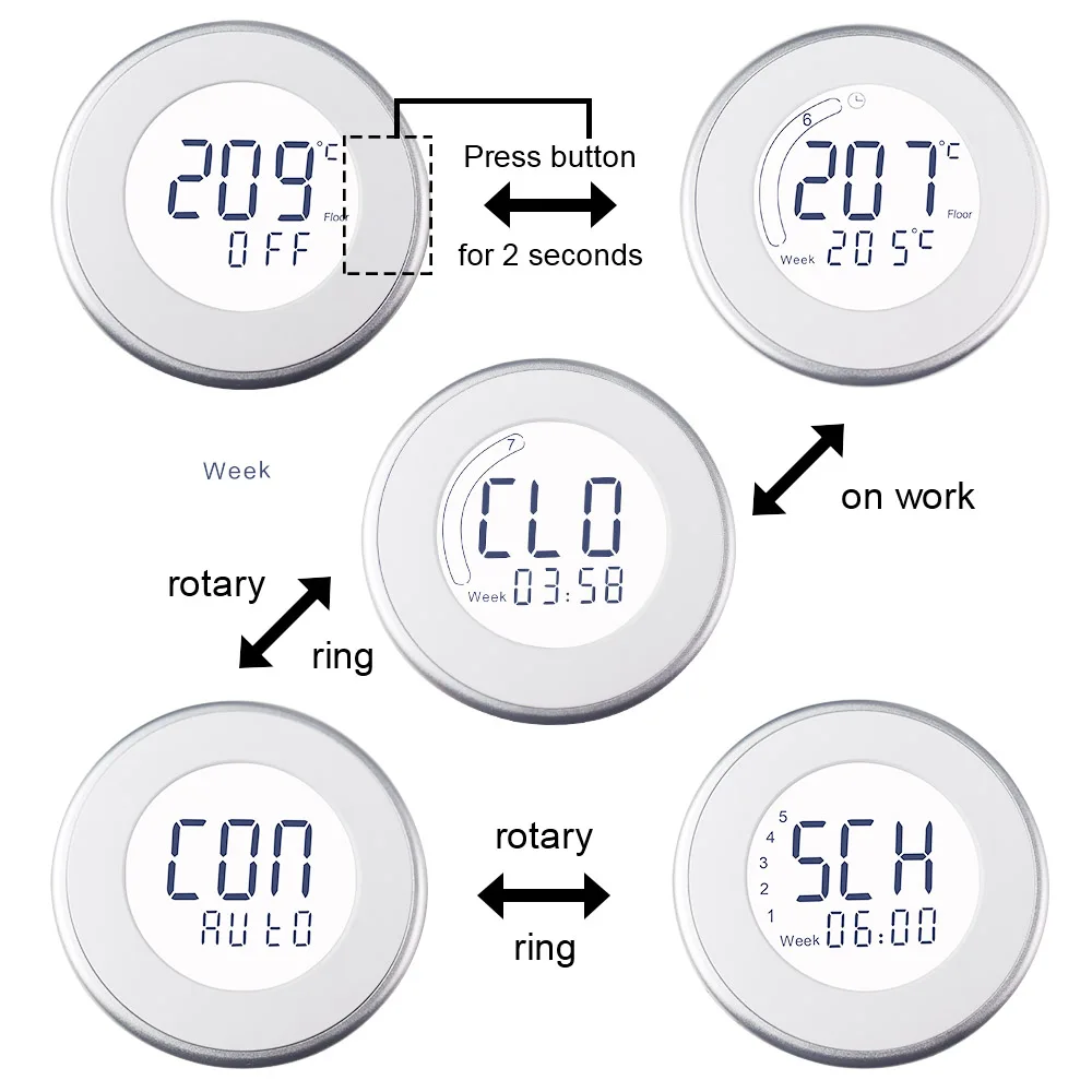 Цифровой термостат 16 А подогрев пола еженедельная программа электрический