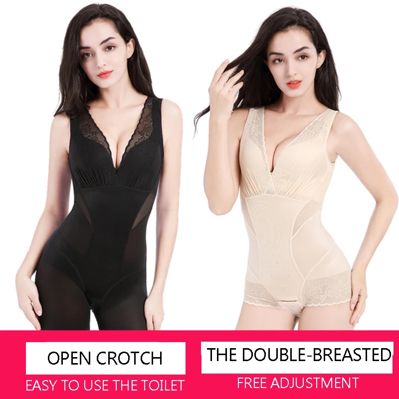 Women Recover Bodysuits Shapewear Waist Corset Vest Underwear Slimming Shaper Waist Trainer Mid-length Pants Push Up Belly Body
