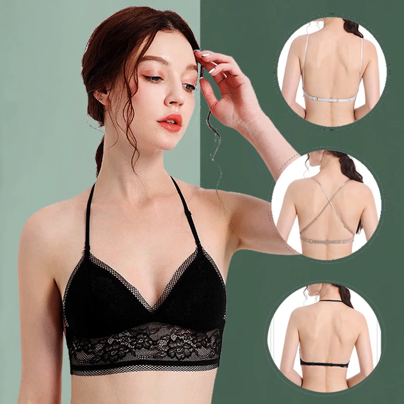 

Европейское и американское Новое сексуальное кружевное платье с открытой спиной бюстгальтер с лямкой на шее с открытыми плечами красивый ф...