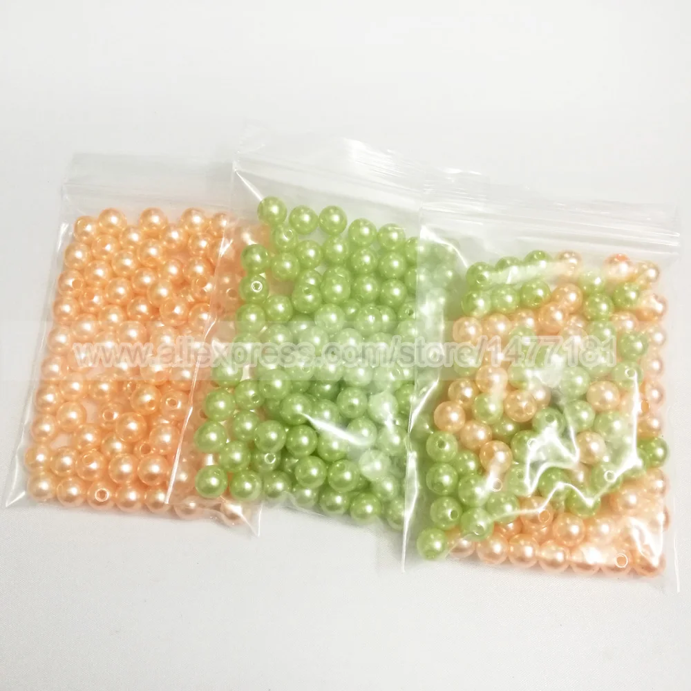 100 шт швейные жемчужины с отверстием 8 мм зеленый персиковый жемчуг имитация