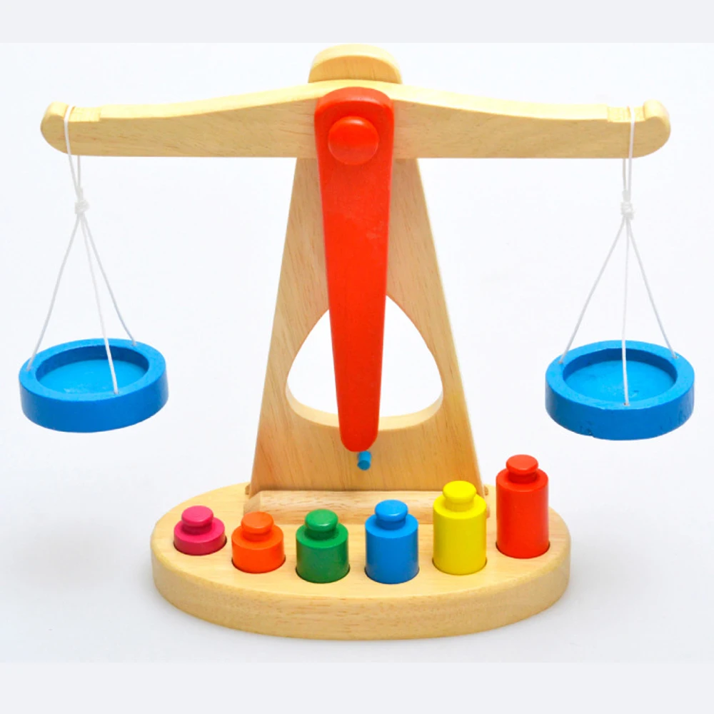 

Детская игра-головоломка Монтессори с весами, деревянная балансировочная веса с 6 весами, обучающая развивающая игрушка