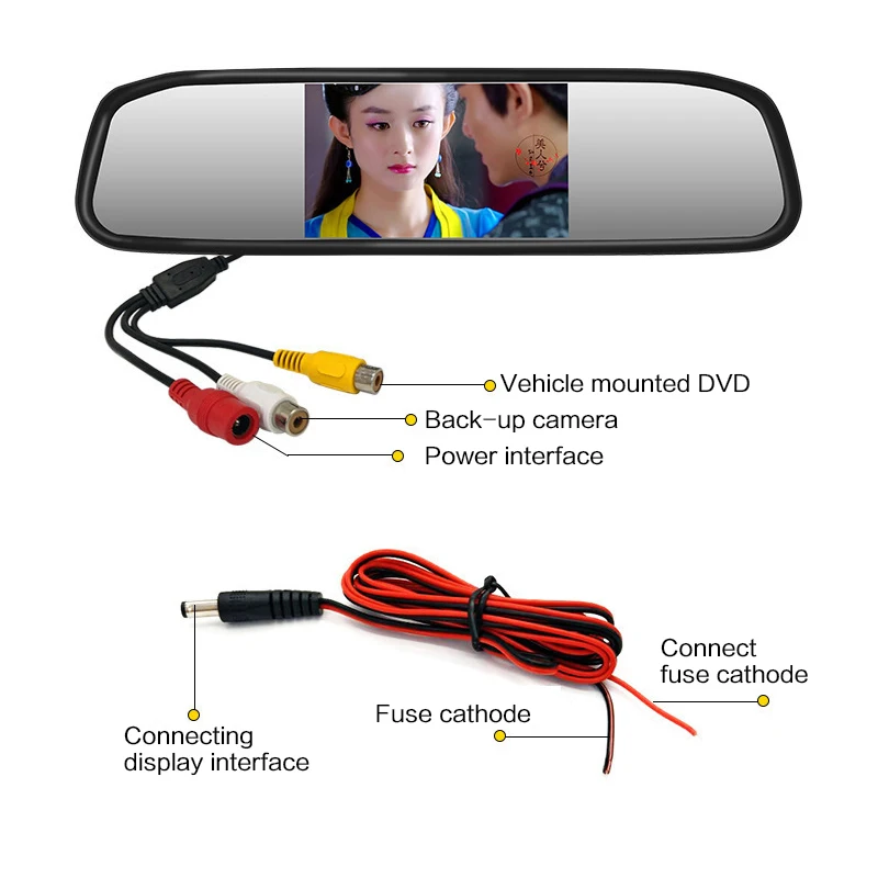 4.3 inch Car HD Rearview Mirror Monitor Video Auto Parking Assistance LED Night Vision Reversing Rear View Camera | Автомобили и