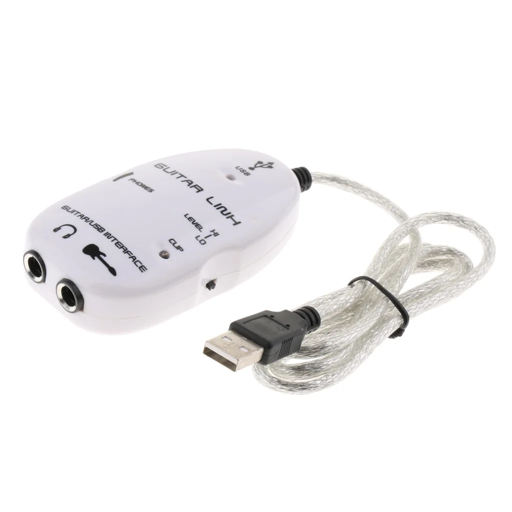 Гитарный к USB интерфейсу аудио кабель для ПК ноутбука записи белый|Детали и