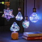 Светодиодная лампа E27 RGB, светодиодная лампа 110В 220В светильник щение для домагостинойспальниПодарочная лампа, Светодиодная звездашар, декоративная светильник Па