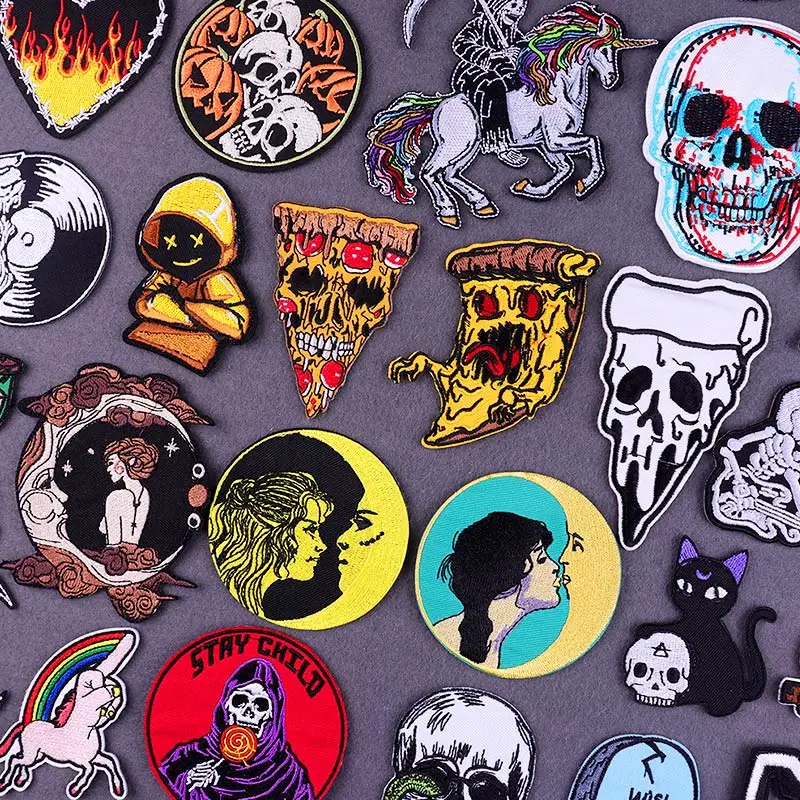 

Horror Skull Patch Hippie Clothes Iron On Patches For Clothing Pattern Patch Applique Thermoadhesive Patches On Clothes Badges