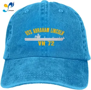 USS Abraham Lincoln CVN 72 Sandwich Cap Denim Hats Baseball Cap Adult Cowboy Hat