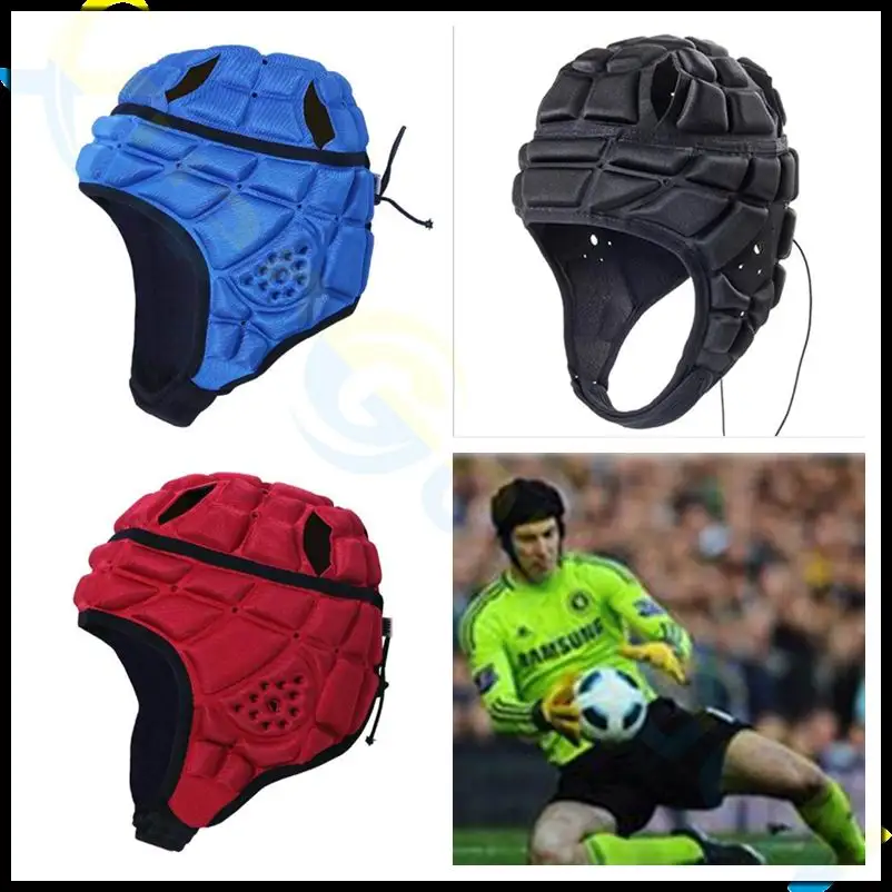 

Men kid hockey Tank cap Profession Football Soccer Goalkeeper Helmet Sport Rugby Cap Head Guard Goalie Roller Hat Head Protector