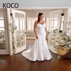 MACDUGAL Свадебные платья 2021 простая Милая атласная пляжная Свадебная Русалка Элегантное платье свадебная юбка