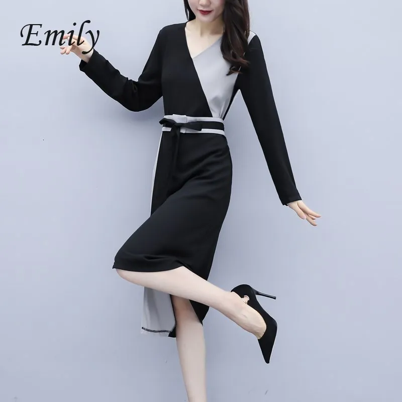 Женское винтажное асимметричное платье элегантное офисное облегающее с v