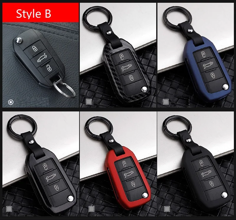 Откидной Чехол Cabon из оптоволокна для автомобильного ключа Citroen C4 CACTUS C5 C3 C4L Peugeot 508