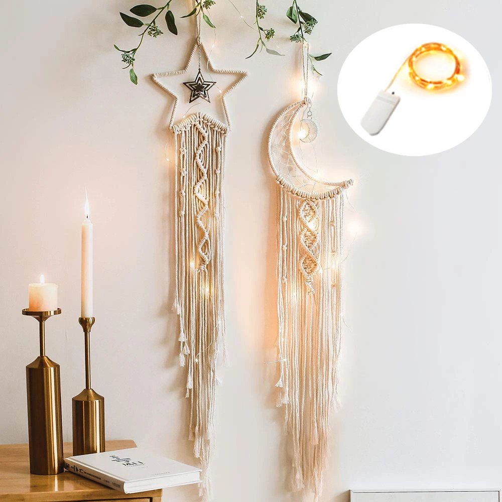 

Moon Owl Room Decor Macrame Dream Catchers Nordic Christmas Room Decoration Habitacion Baby kids Nursery Decor Wall Hanging