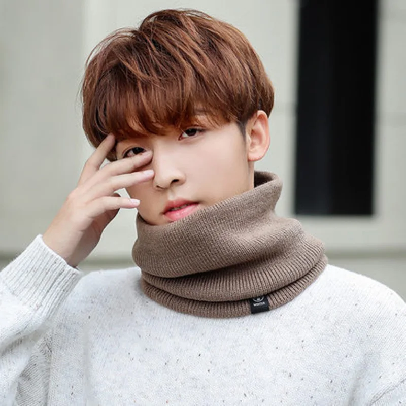 Женский вязаный шерстяной пуловер ложный воротник теплый шарф унисекс зимний