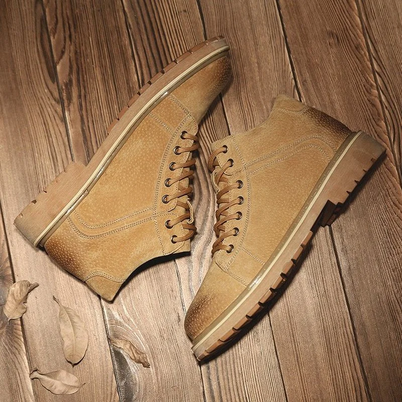 

New Arrivals High Quality Pu Leather Lace-up Casual Fashion Low Heel High Street Style Men Martin Boots Zapatos De Hombre KA493