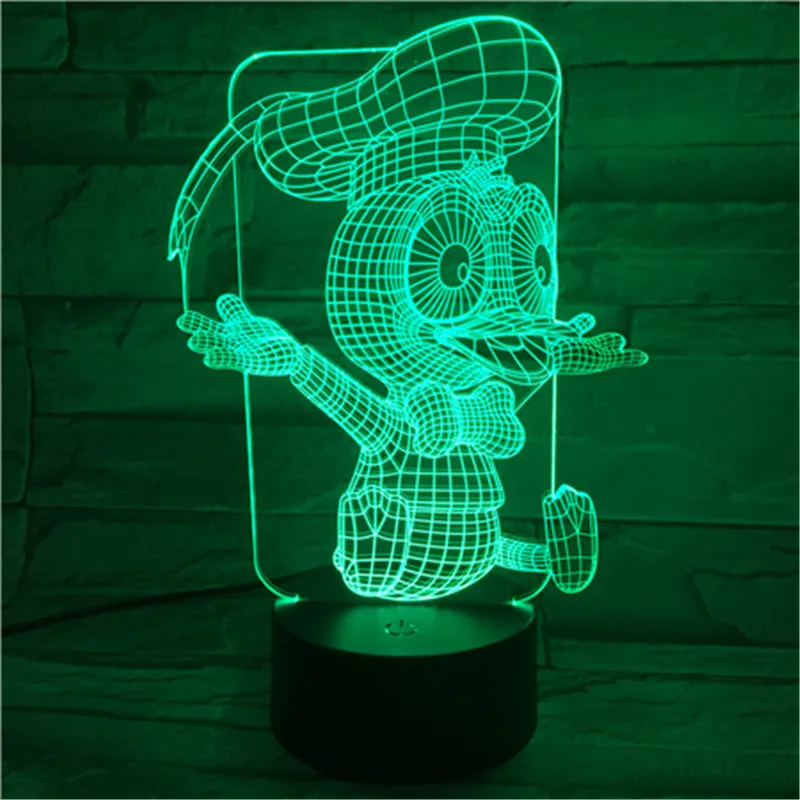 

Cartoon 3D Duck Lamp multicolor Led Night Light Touch Button USB Table Lampara Lampe Babys kids Christmas Gift 419