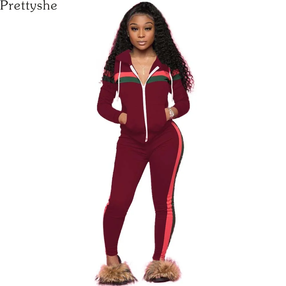 

Prettyshe 2 Pc Set for Women Long Sleeve Printed Woman Jacket Stitching Print Full Pants Matching Sets Outfits Hooded Suit