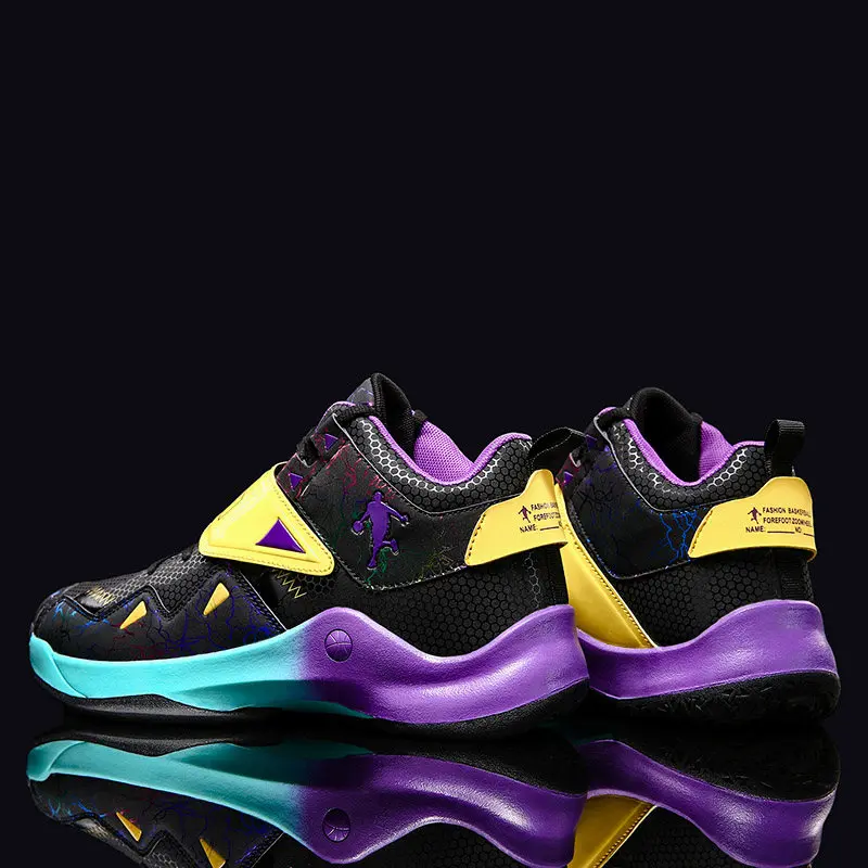 Black Trend Colorful Men Basketball Shoes Sneakers New Fashion High top Ttraining Basketball Sport Shoes zapatillas de deporte