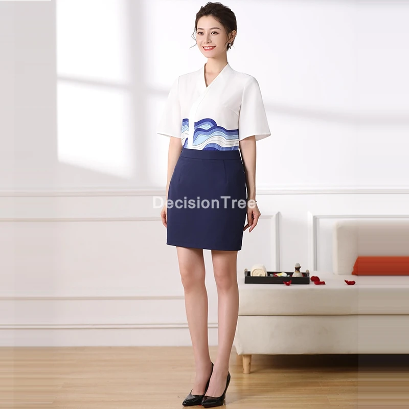2023 спа салонов Женская рабочая одежда стойке Рабочая Униформа для сотрудниц