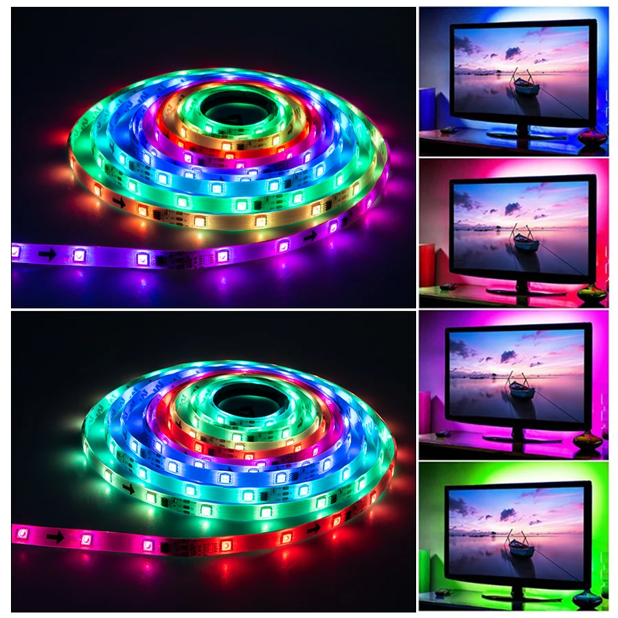 Светодиодная лента WS2811 гибкая Диодная 12 В постоянного тока RGB-лента для