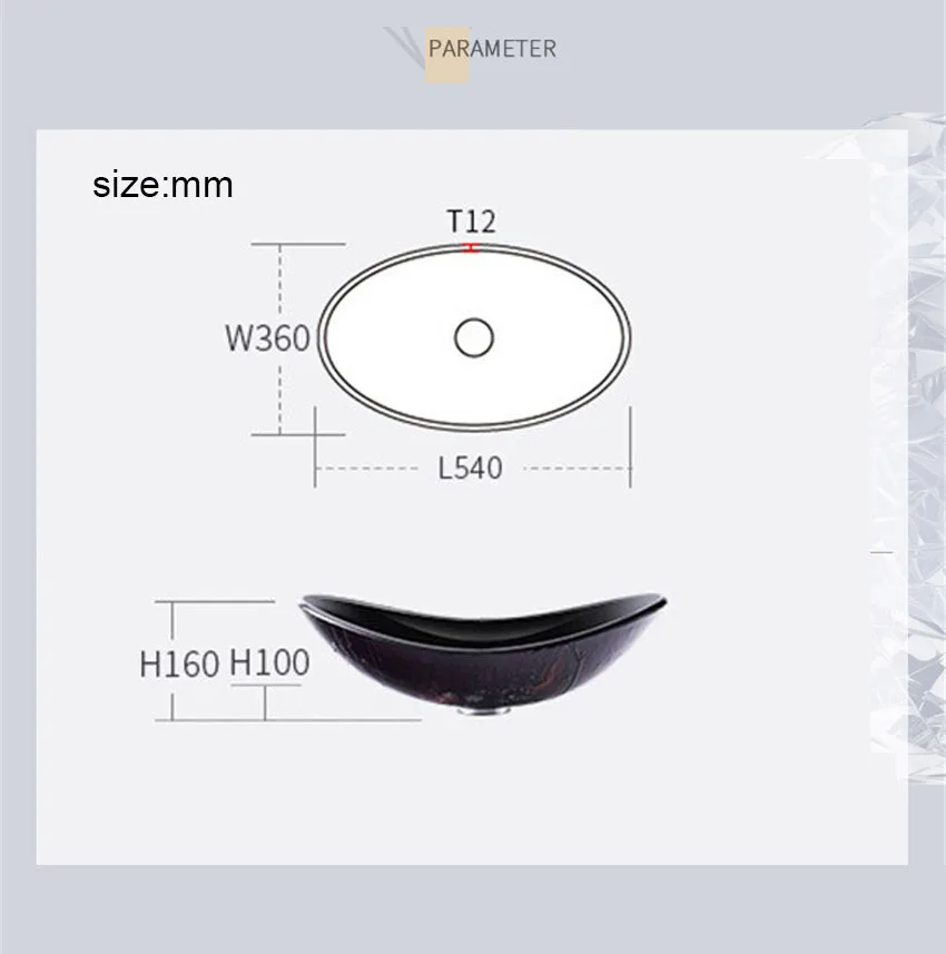 Новинка 2021 черная ручная роспись художественная стеклянная раковина