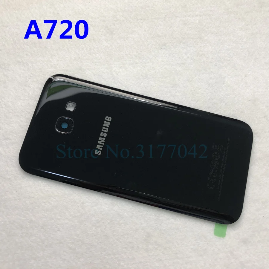 A720 black SAMSUNG Back Battery Cover A320 A520 A720 For Samsung Galaxy A5 A3 A7 SM-A520F SM-A320F SM-A720F Back Rear Glass Case - Цвет: A720 black