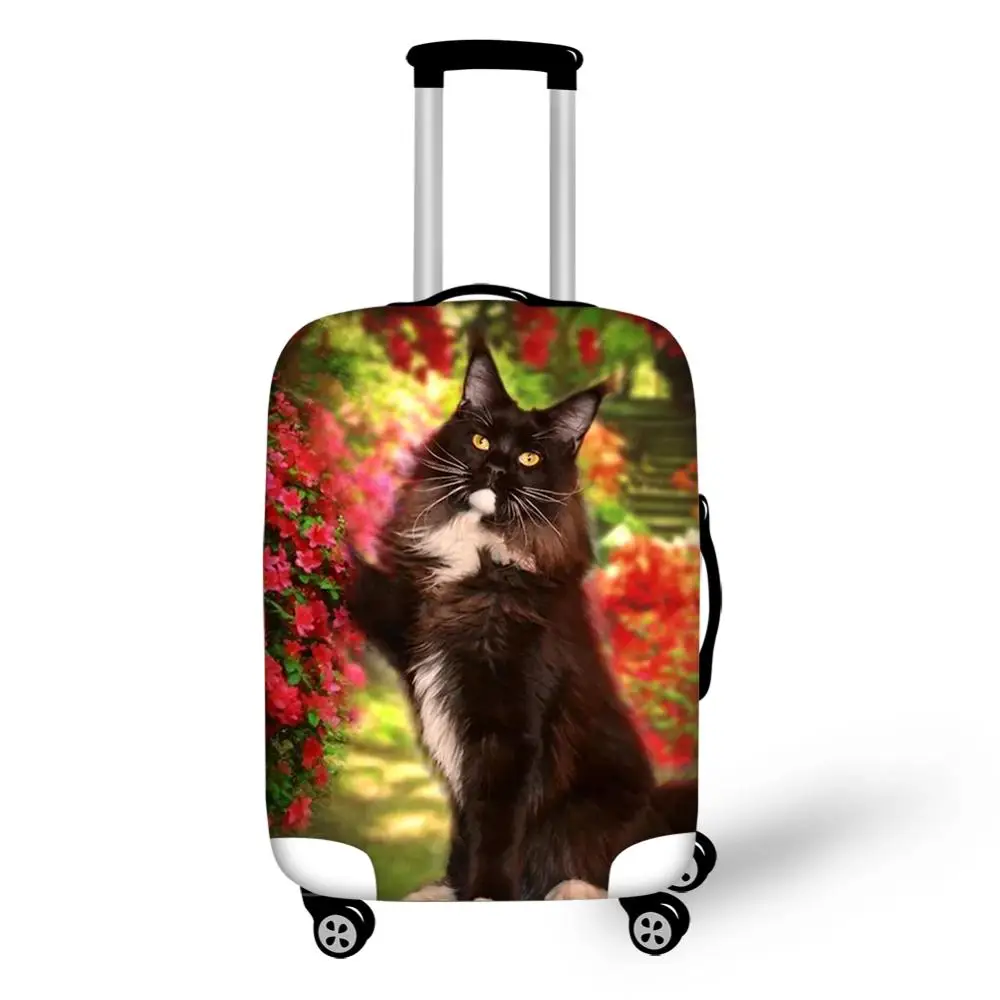 HaoYun Protective Suitcase Cover Flower Cats Elastic Dustproof Luggage Cover Cartoon Animal Prints Waterproof Travel Accessories