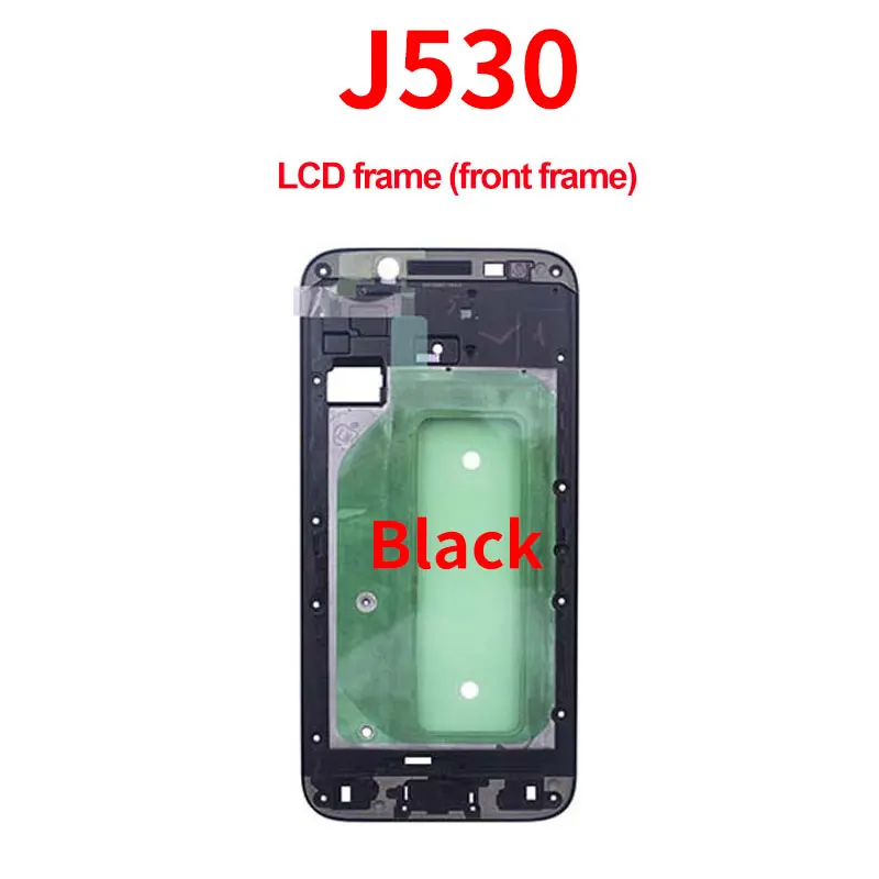 Для samsung J7 J5 J730 J530 J730F J530F передняя рамка Лицевая панель Корпус задняя панель Батарея стекло задняя дверь рамка - Цвет: j530-Black-LCD frame