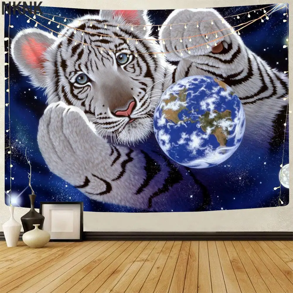 Брендовый гобелен NKNK с тигром изображением животных мандала галактика гобелены