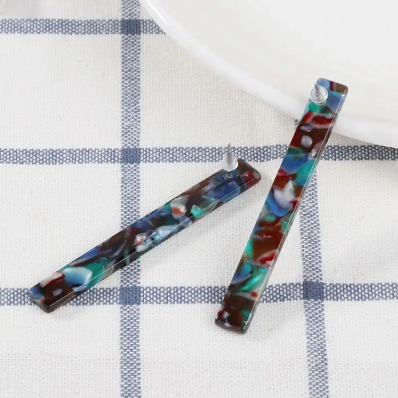 2018 минималистичные квадратные серьги из акриловой смолы геометрические