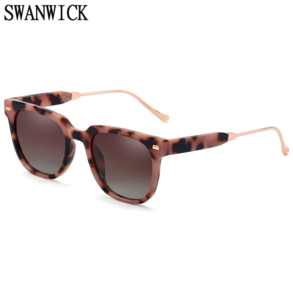 

Очки солнцезащитные Swanwick в винтажном стиле UV400 для мужчин и женщин, квадратные Поляризационные солнечные аксессуары в оправе из TR90, с черным...