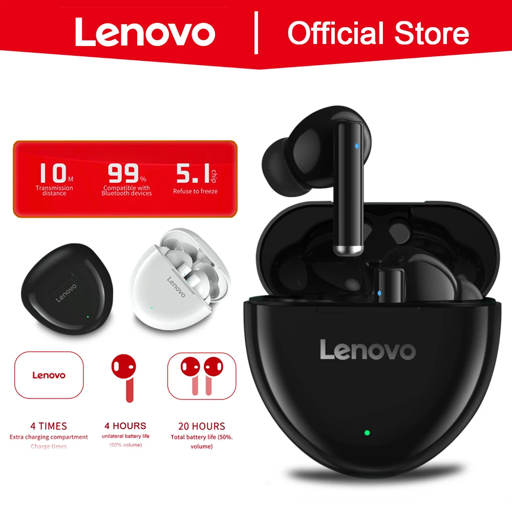 

Bluetooth-наушники Lenovo HT06, водостойкие, с длинным аккумулятором