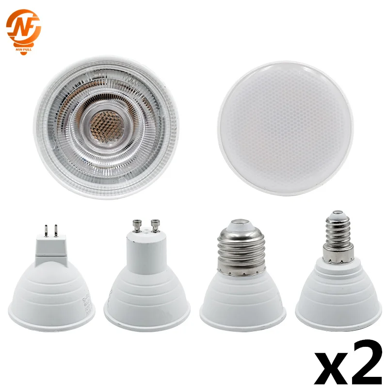 

2pcs/lot E27 LED E14 Lamp MR16 Spotlight BULB 6W Spot Light Bulb 220V 2835SMD lampara LED Bombilla GU10 led Ampul Home Lighting