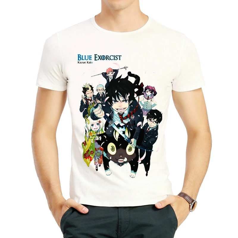 Туфли для косплея Blue Exorcist Белая футболка с Цвет мужская майка коротким рукавом со