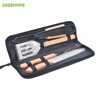 4pcs stainless steel barbecue fork tongs skewer sets bbq roasting grilling tool spatula roasting shovel tongs set