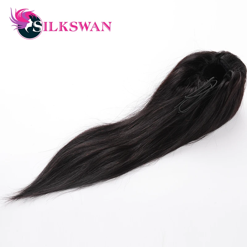 Silkswan Hiar прямые натуральные волосы, средний коэффициент, remy человеческие волосы на заколках для наращивания, регулируемый шнурок
