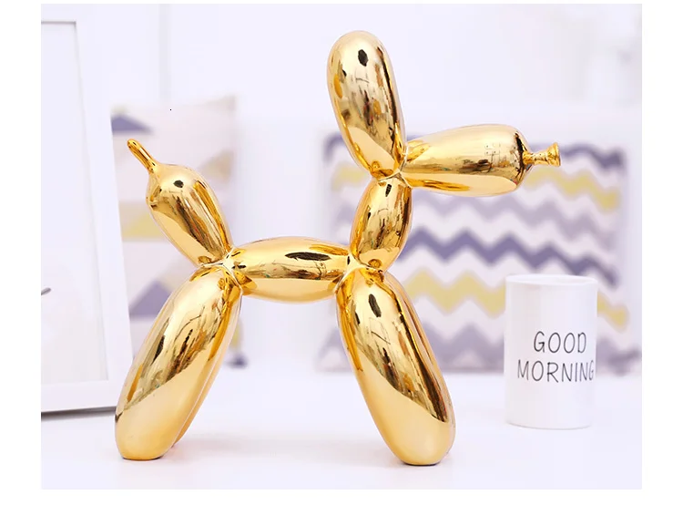 Jeff Koons блестящие воздушные шары статуя собаки моделирование собаки Животное Искусство Скульптура Смолы ремесленника украшения дома аксессуары