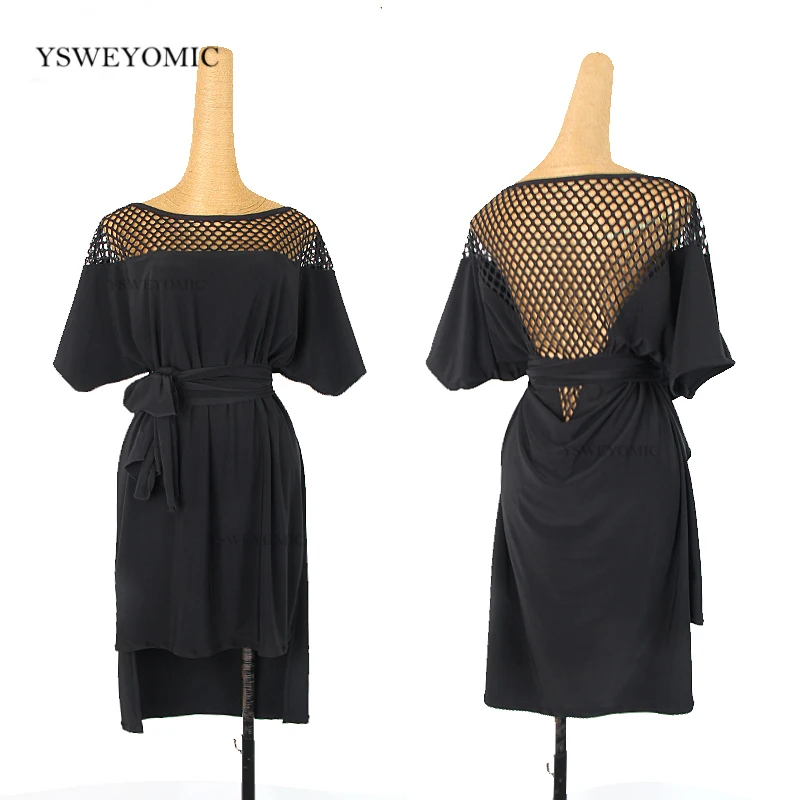 

Латинский танец Практика одежда женская чувство Новый танцевальный костюм для выступлений юбка в виде листка лотоса висит латино-американских танцев танцевальное платье L312