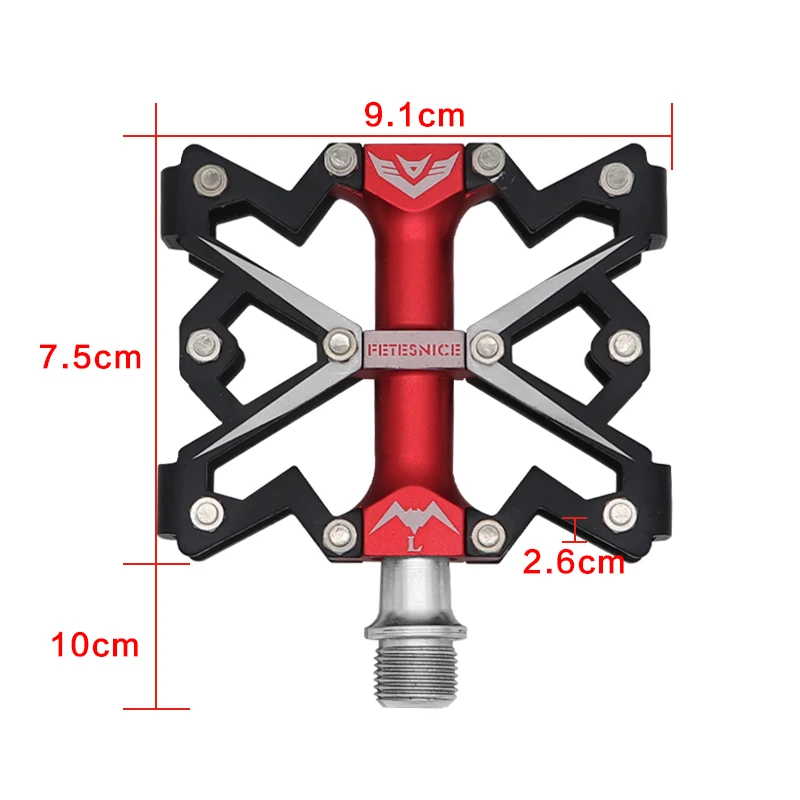 

3 Bearings Mountain Bike Pedals Platform Bicycle Flat Alloy Pedals 9/16" Pedals Non-Slip Alloy Flat Pedals